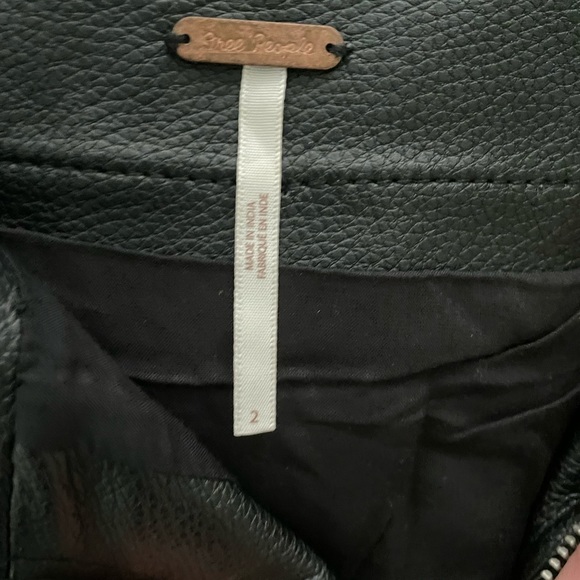 Free People Black Pleather Skirt - Picture 4 of 5